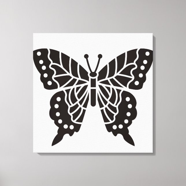 Butterfly Black and White Canvas Print (Front)