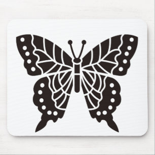 Butterfly Black and White Mouse Mat