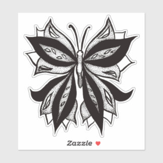Butterfly Black And White Tribal Tattoo
