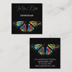 Butterfly black  elegant  square business card