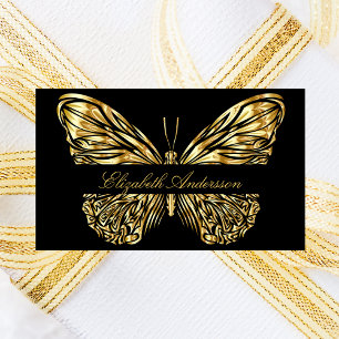 Butterfly black gold QR code elegant script Rectangular Sticker