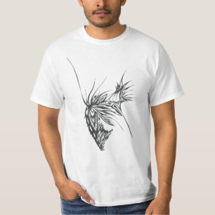 Butterfly Black White Abstract Tribal Tattoo Art T-Shirt