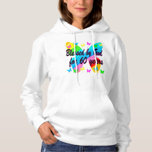 BUTTERFLY BLESSED BY GOD 60TH BIRTHDAY DESIGN HOODIE