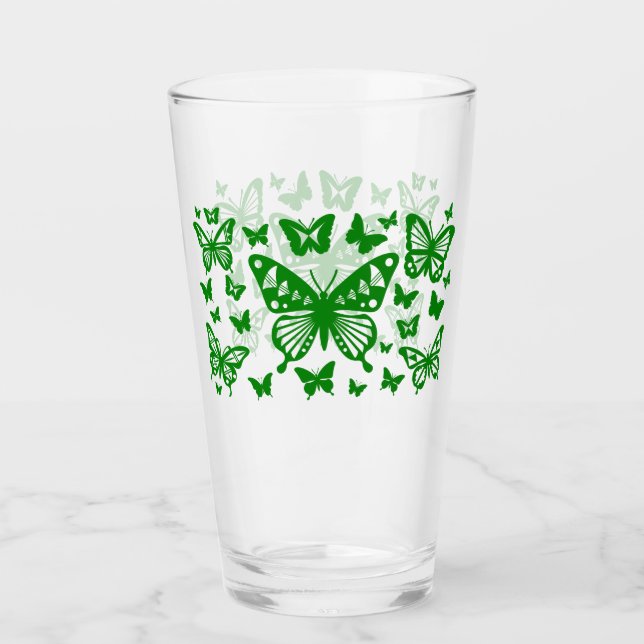 Butterfly Blessing in Green Glass (Front)