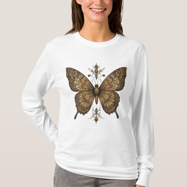 "Butterfly Bloom: Boho Chic Transformation Tee" T-Shirt (Front)