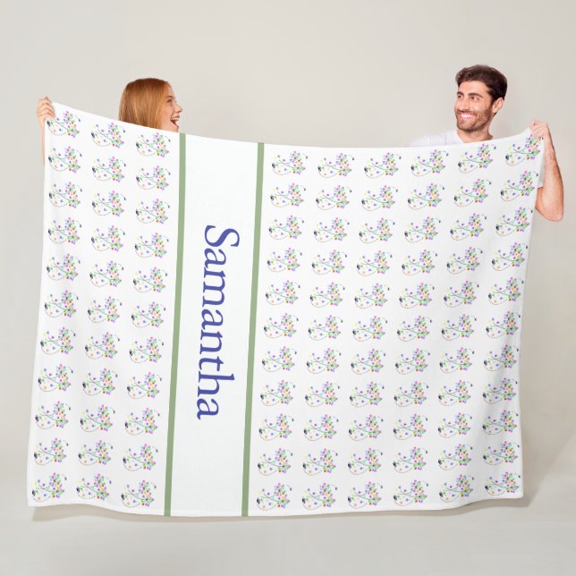 Butterfly Blooms 60 x 80  Fleece Blanket (In Situ)
