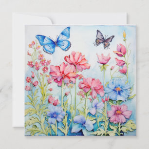 Butterfly Blooms: Enchanted Garden Birthday Card