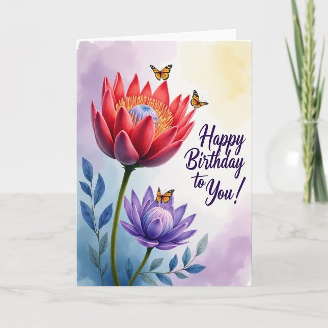 Butterfly Blossom Birthday Card (Front)