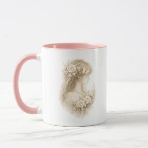 Butterfly Blossom Floral Girl Mug