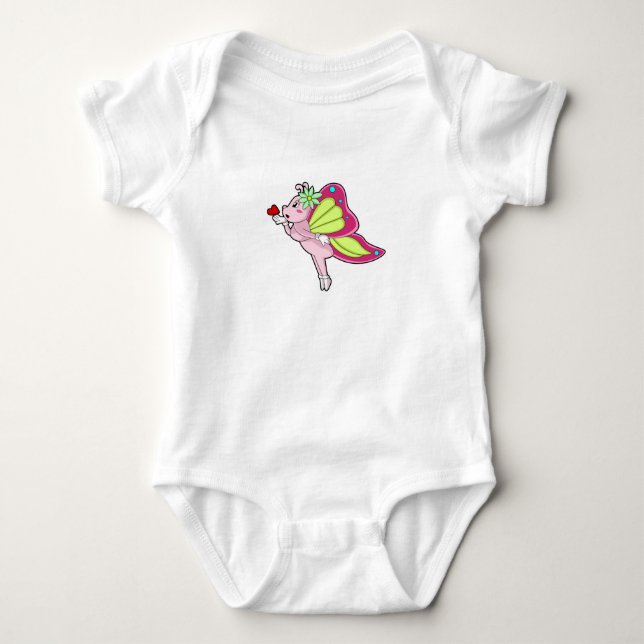 Butterfly Blossom Heart Baby Bodysuit (Front)
