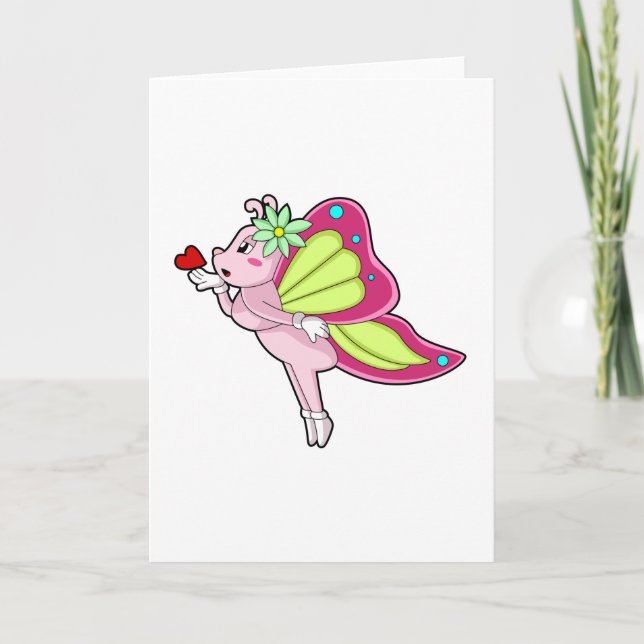 Butterfly Blossom Heart Card (Front)