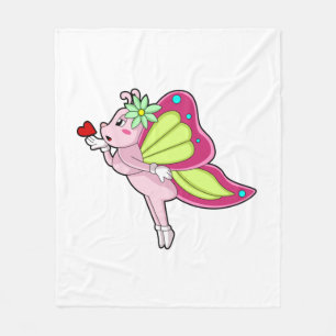 Butterfly Blossom Heart Fleece Blanket