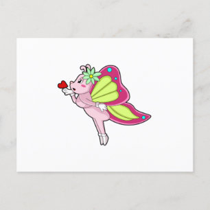 Butterfly Blossom Heart Postcard