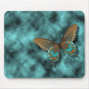 Butterfly: Blue and Brown Swallowtail Mouse Mat