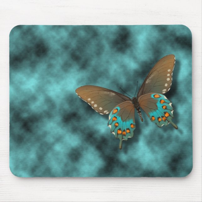 Butterfly: Blue and Brown Swallowtail Mouse Mat (Front)