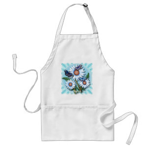 Butterfly Blue Daisies Standard Apron