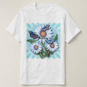 Butterfly Blue Daisies T-Shirt