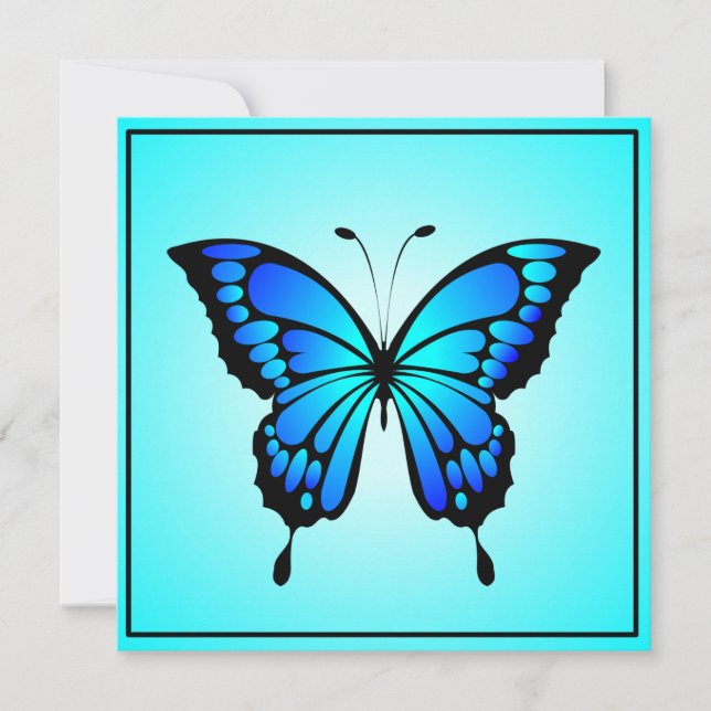 Butterfly Blue Insect Illustration-20284 Invitation (Front)
