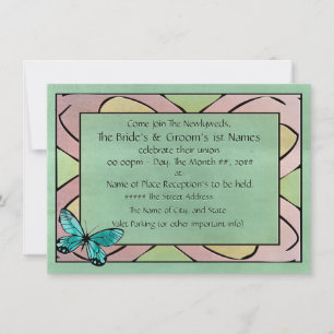 Butterfly Blue on Emerald Green Invitation