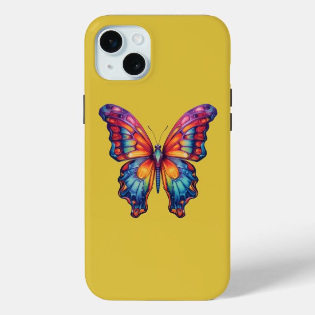 Butterfly Blue Orange Wings Case-Mate iPhone Case (Back)