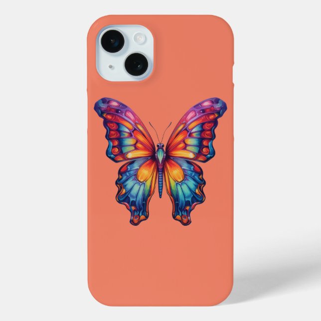 Butterfly Blue Orange Wings Case-Mate iPhone Case (Back)