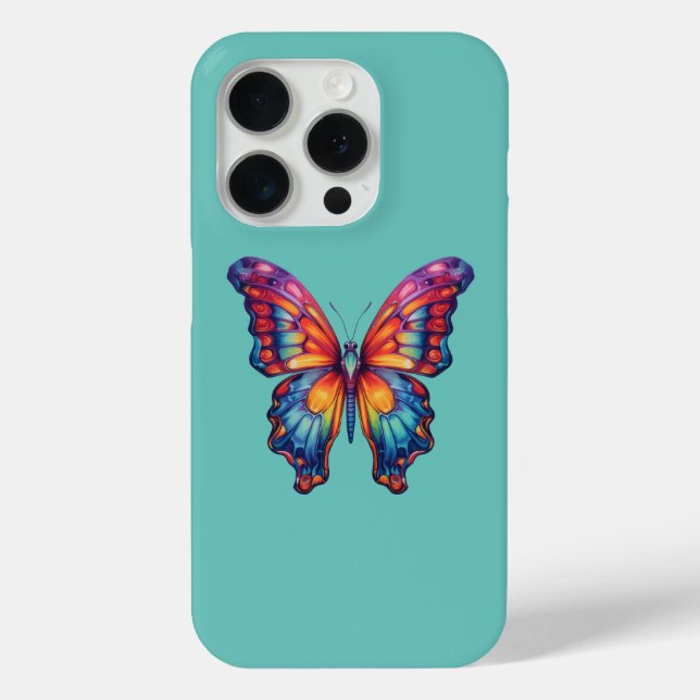 Butterfly Blue Orange Wings Case-Mate iPhone Case (Back)