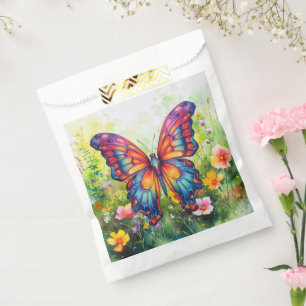 Butterfly Blue Orange Wings Favour Bags