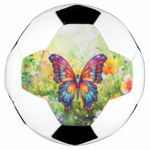 Butterfly Blue Orange Wings Football