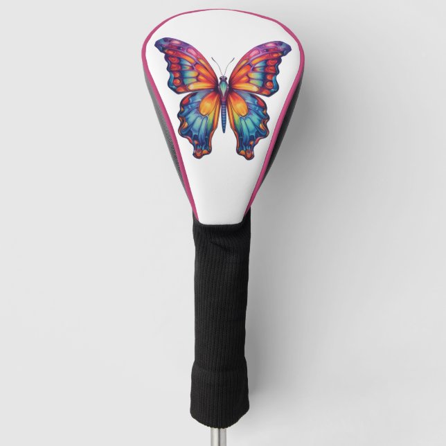 Butterfly Blue Orange Wings Golf Head Cover (Front)