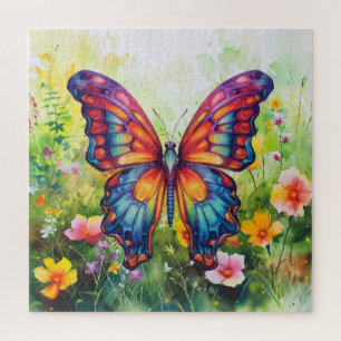 Butterfly Blue Orange Wings Jigsaw Puzzle