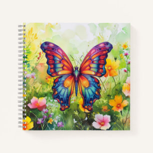 Butterfly Blue Orange Wings Notebook