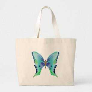 Butterfly Blues Large Tote Bag