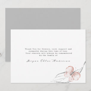 Butterfly Blush Pink Funeral Thank You Card