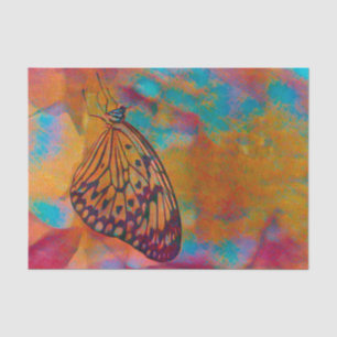 Butterfly Bohemian Blue Orange Hippie Decoupage Tissue Paper