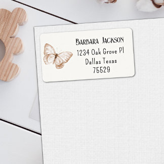 Butterfly Boho Baby Shower, Gender Reveal Address Label