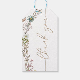 Butterfly Boho Foliage Wreath Thank You Favour Gift Tags