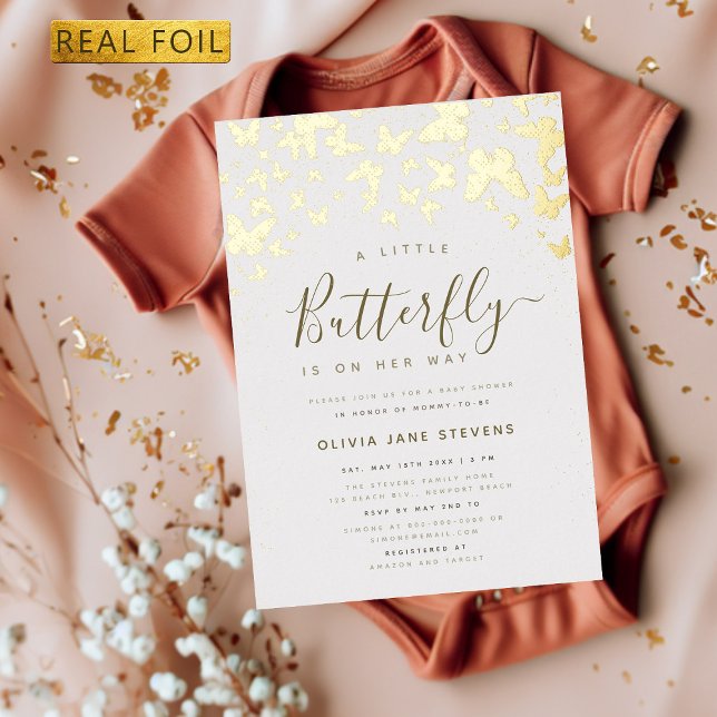 Butterfly Boho Gold Elegant Boho Chic Baby Shower (Creator Uploaded)