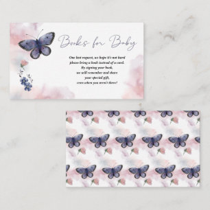 Butterfly Book Request Books for Baby Baby Shower  Enclosure Card