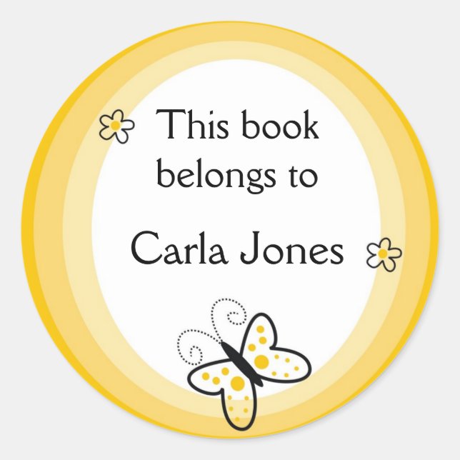 Butterfly Bookplates-This Book Belongs To Labels (Front)