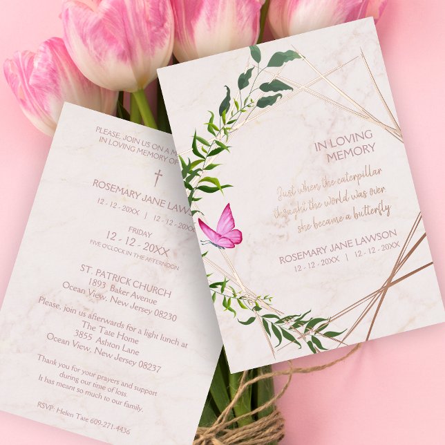 Butterfly Botanical Funeral Loved One Deceased (Creator Uploaded)