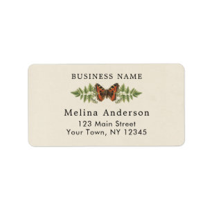 Butterfly Botanical Vintage Custom Label