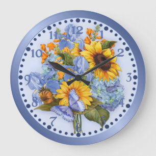 Butterfly Bouquet Floral Large Clock