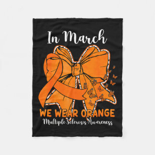 Butterfly bow in march wear orange multiple fleece blanket