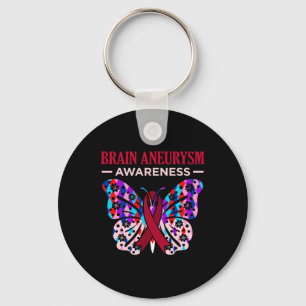 Butterfly Brain Aneurysm Awareness Month Support G Key Ring