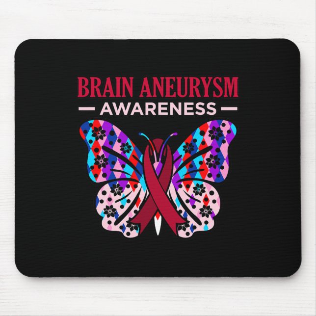 Butterfly Brain Aneurysm Awareness Month Support G Mouse Mat (Front)
