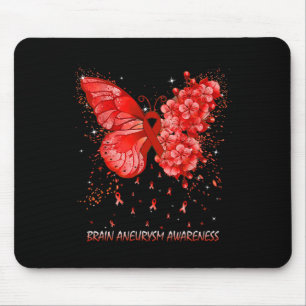Butterfly Brain Aneurysm Awareness Ribbon Mouse Mat
