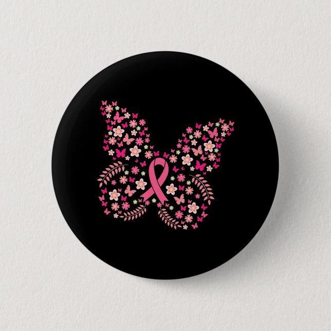 Butterfly Breast Cancer Survivor s Women 6 Cm Round Badge (Front)