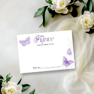 Butterfly Bridal Shower Advice for the Bride Card