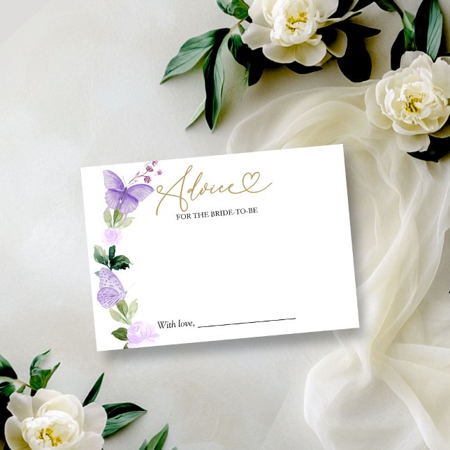 Butterfly Bridal Shower Advice for the Bride Card (Creator Uploaded)