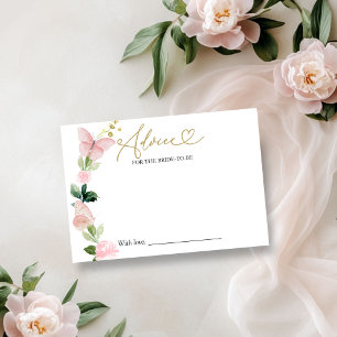 Butterfly Bridal Shower Advice for the Bride Card